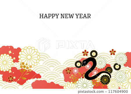 蛇年賀年片:2025年蛇年片模板 蛇年賀年片:2025年蛇年片模板 117684900