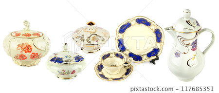 Vintage porcelain tableware Vintage porcelain tableware 117685351