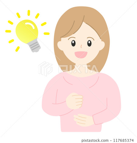 一個想出一個主意的女人的插圖素材 117685374