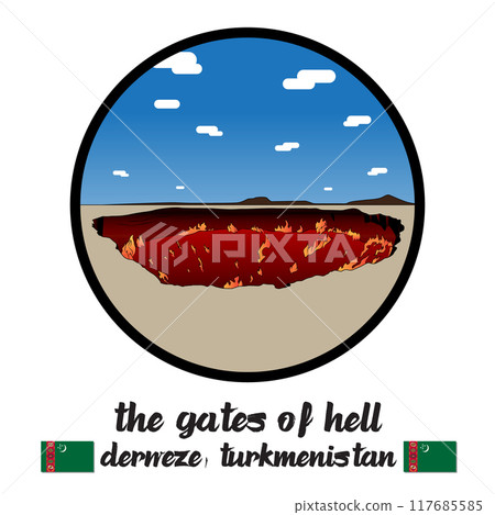 Circle Icon The Gates of Hell. Vector illustration Circle Icon The Gates of Hell. Vector illustration 117685585