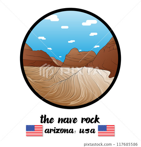 Circle Icon The Wave Rock. Vector illustration Circle Icon The Wave Rock. Vector illustration 117685586