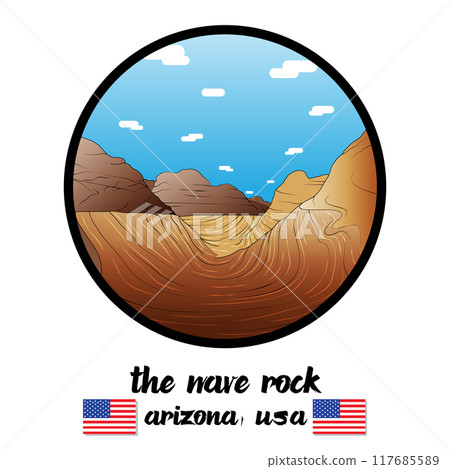 Circle Icon The Wave Rock. Vector illustration Circle Icon The Wave Rock. Vector illustration 117685589