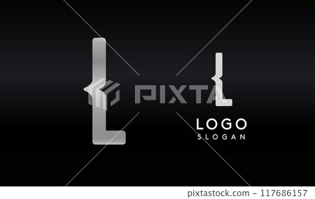 Stylized letter L with sharp, abstract cuts like bullet passing trail through letter for modern sleek logo design, creative agencies branding, tech startup, corporate identity. Vector illustration. Stylized letter L with sharp, abstract cuts like bullet passing trail through letter for modern sleek logo design, creative agencies branding, tech startup, corporate identity. Vector illustration. 117686157