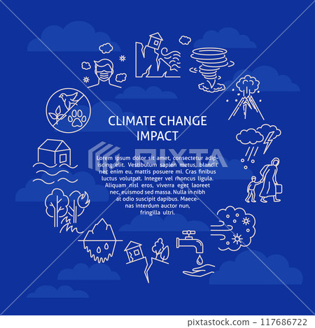 Climate change impact banner template 117686722