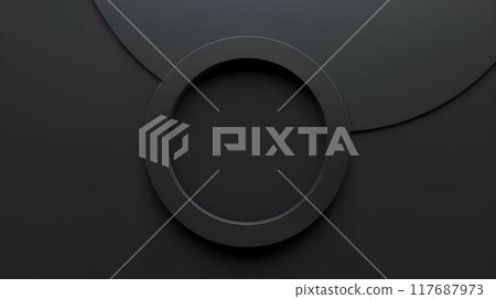 abstract background with black circle and gradient dark grey color, minimalistic style, flat design for banner template, futuristic style, sleek and modern abstract background with black circle and gradient dark grey color, minimalistic style, flat design for banner template, futuristic style, sleek and modern 117687973