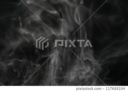 closeup abstract vapor over black background for backdrop or overlay 117688104