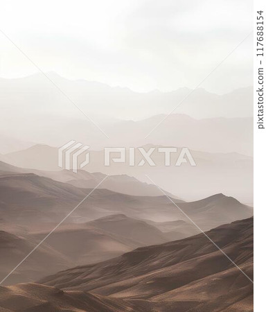 vintage moody minimalist landscape of the arabian mountains, muted colors, soft tones, foggy vintage moody minimalist landscape of the arabian mountains, muted colors, soft tones, foggy 117688154
