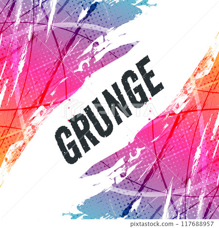 Abstract and Colorful Gradient Brush Background with Halftone Effect. Brush Stroke Illustration for Banner, Poster, or Sports Background. Scratch and Texture Elements For Design Abstract and Colorful Gradient Brush Background with Halftone Effect. Brush Stroke Illustration for Banner, Poster, or Sports Background. Scratch and Texture Elements For Design 117688957