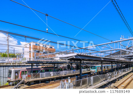 日本橫濱城市景觀,八月。相鐵俯瞰西谷站等 日本橫濱城市景觀,八月。相鐵俯瞰西谷站等 117689149