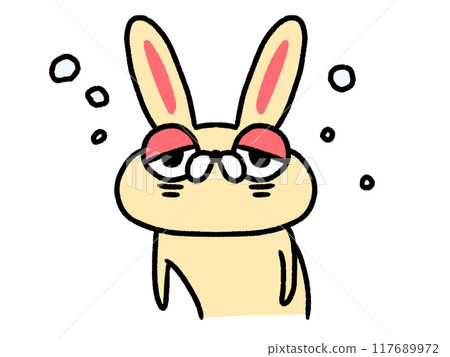 Sleepy rabbit 117689972