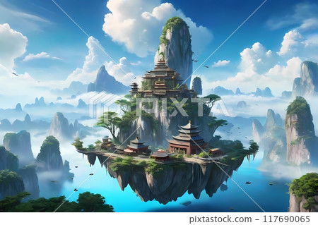 A fantastical world covered in clouds: Castle in the sky 117690065