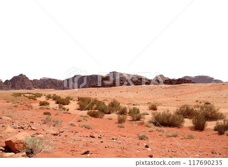 Wadi Rum Desert also known as The Valley of the Moon (carved on white background) -- is a valley cut into the sandstone and granite rock in southern Jordan 60 km to the east of Aqaba Wadi Rum Desert also known as The Valley of the Moon (carved on white background) -- is a valley cut into the sandstone and granite rock in southern Jordan 60 km to the east of Aqaba 117690235