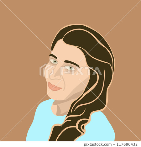 Vector illustration of a portrait of a beautiful girl. 117690432