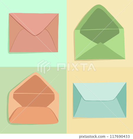 Vector set of open and closed envelopes. Vector set of open and closed envelopes. 117690433