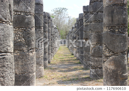 坎昆，墨西哥首屈一指的度假勝地，以其蔚藍的大海和潔白的沙灘而受到全世界人民的喜愛！世界遺產、遺址、天然井、墨西哥玉米餅 117690610