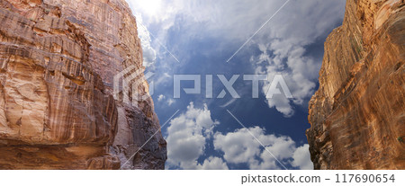 Mountains of Petra, Jordan, Middle East. Petra has been a UNESCO World Heritage Site since 1985 117690654
