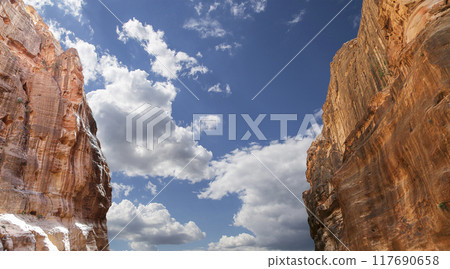 Mountains of Petra, Jordan, Middle East. Petra has been a UNESCO World Heritage Site since 1985 117690658