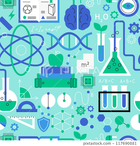 Physics Chemistry Biology Seamless Pattern 117690881