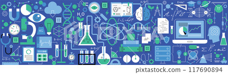 Physics Science Banner Concept 117690894