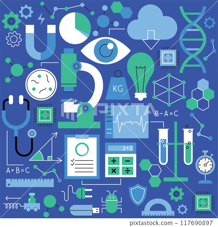 Physics Science Flat Line Set 117690897