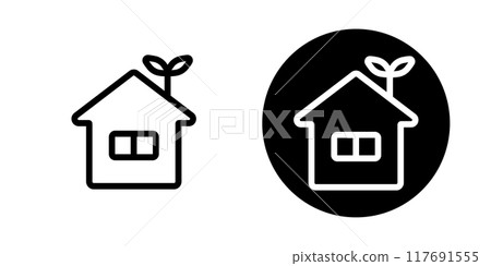 Eco house icon material 117691555