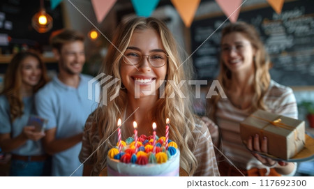 Happy birthday party concept 117692300