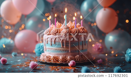 Happy birthday cake 117692301
