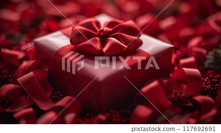 Christmas present, valentine day surprise, birthday concept. 117692691