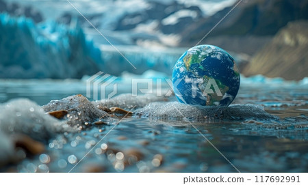 small blue iced representing Earth 117692991