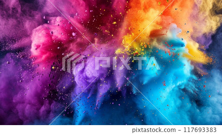 Happy Holi , Concept Indian color festival. Happy Holi , Concept Indian color festival. 117693383
