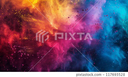 Happy Holi , Concept Indian color festival. Happy Holi , Concept Indian color festival. 117693528