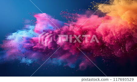 Happy Holi , Concept Indian color festival. Happy Holi , Concept Indian color festival. 117693529