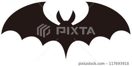 Simple bat silhouette icon Simple bat silhouette icon 117693918