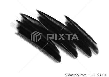 Grunge Paint stripe. Distressed banner. Black isolated paintbrush. Dry border in Black. Vector illustration 117693951