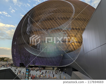 Las Vegas, Nevada, USA - 08.09.2024MSG Sphere exosphere at the Venetian Resort in Paradise. The Sphere is a spherical music and entertainment arena. Las Vegas, Nevada, USA - 08.09.2024MSG Sphere exosphere at the Venetian Resort in Paradise. The Sphere is a spherical music and entertainment arena. 117694669