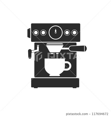 coffee maker machine pinup pop art retro vector illustration. Comic book style 117694672