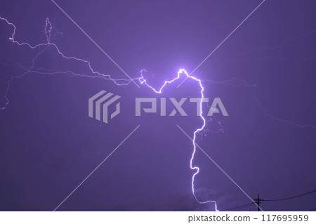 Lightning strikes near Utsunomiya City Lightning strikes near Utsunomiya City 117695959