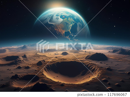 從月球表面看地球的崛起 117696067