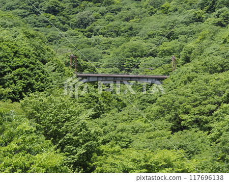 Hiking route along the abandoned railway line at Usui Pass Hiking route along the abandoned railway line at Usui Pass 117696138