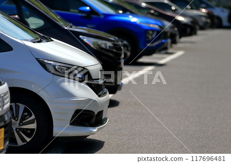 Parked passenger car image Parked passenger car image 117696481