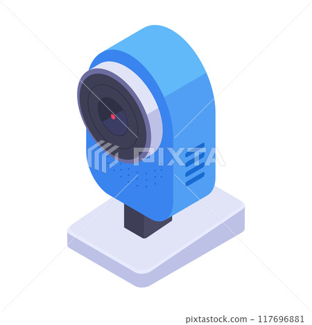 Isometric security camera. Modern surveillance camera, security system 3d vector illustration. Safety system video equipment Isometric security camera. Modern surveillance camera, security system 3d vector illustration. Safety system video equipment 117696881