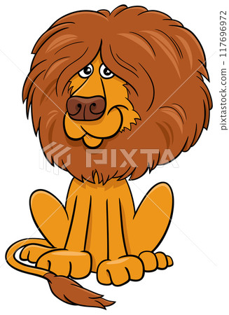 cartoon lion funny wild animal character cartoon lion funny wild animal character 117696972