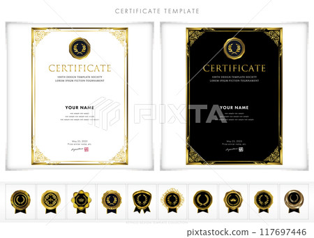 Vertical design template for awards, invitations, and certificates 223 117697446