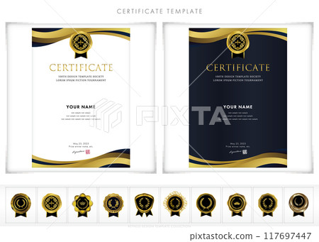 Vertical design template for awards, invitations, and certificates 224 117697447