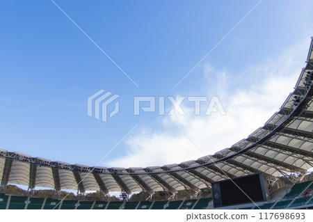 Roof of stadium and blue sky 117698693