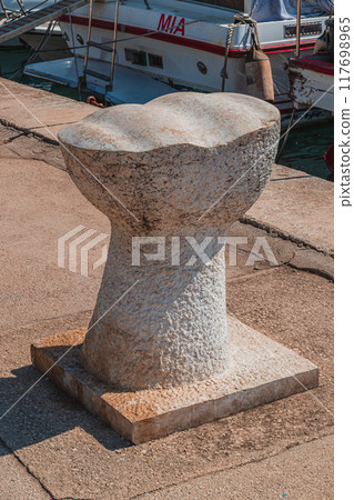 Yachts in the harbor of the historic city of Vrsar Croatia 08.07.24 117698965