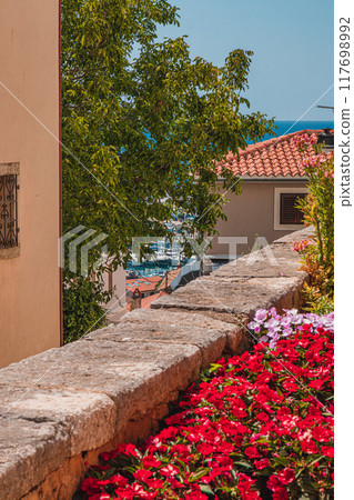 A small street on the Adriatic coast in the old town of Vrsar Croatia 08.07.24 A small street on the Adriatic coast in the old town of Vrsar Croatia 08.07.24 117698992