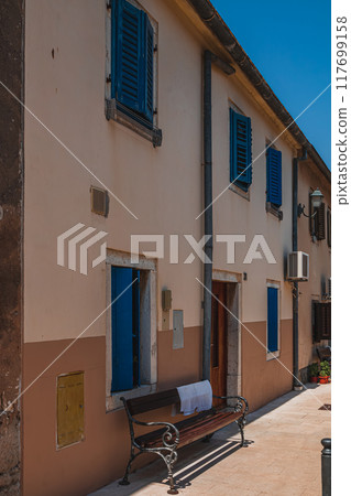 A small street on the Adriatic coast in the old town of Vrsar Croatia 08.07.24 117699158