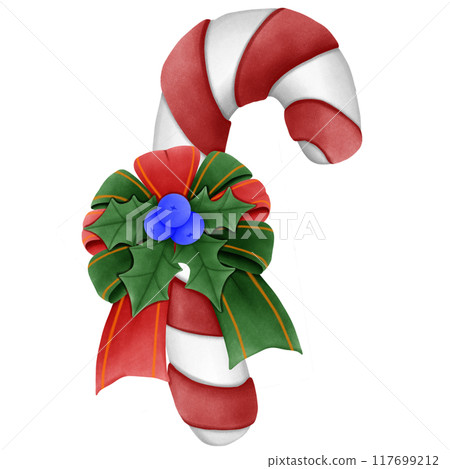 christmas candy cane and ribbon christmas candy cane and ribbon 117699212