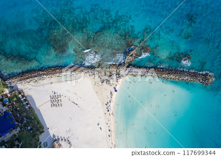 Aerial view of Punta Cancun, Mexico 117699344